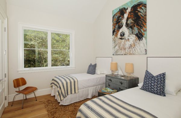 Eames Molded Plywood Lounge Chair in the coastal bedroom