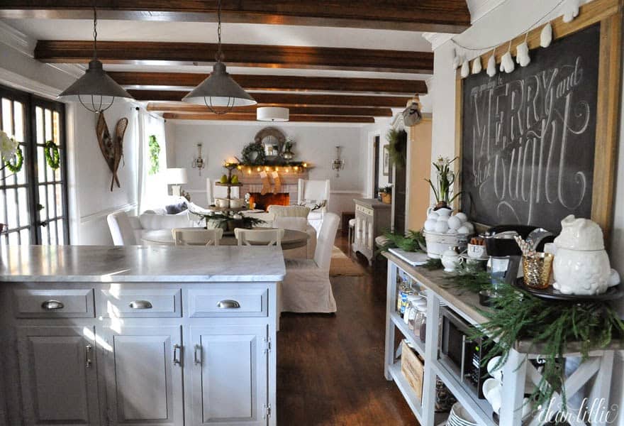 simple modern kitchen and dining room