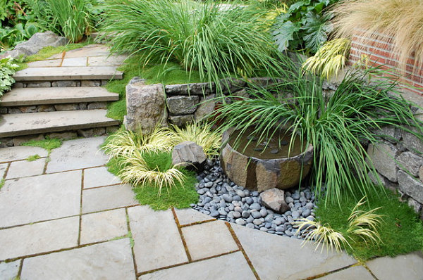 Special touches in a landscaped backyard