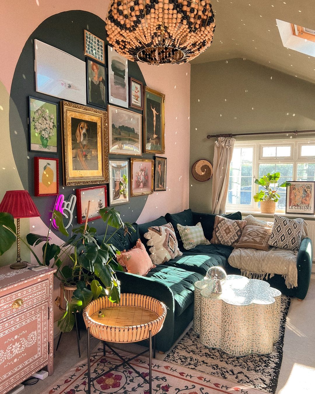 A boudoir in boho chic style