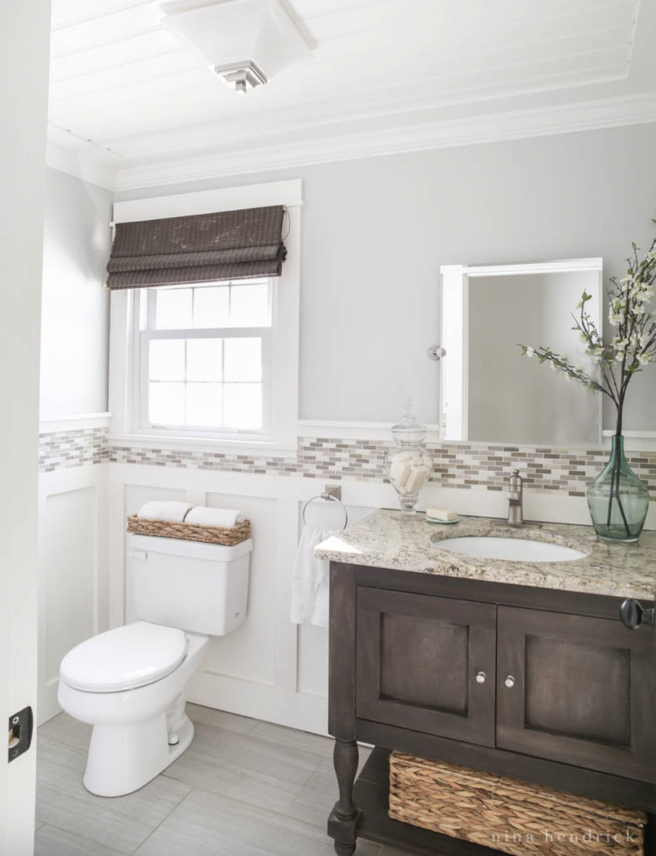 A DIY Makeover for a Powder Room with Beadboard