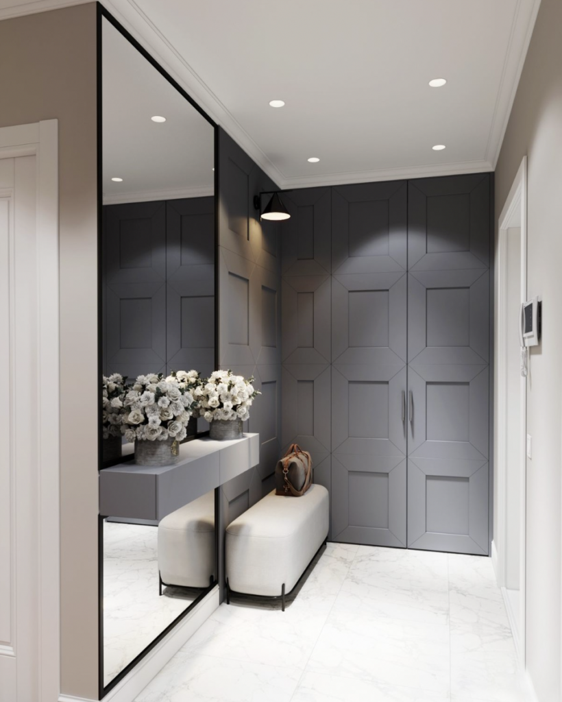 A Modern Mirror Accent Wall for the Entryway