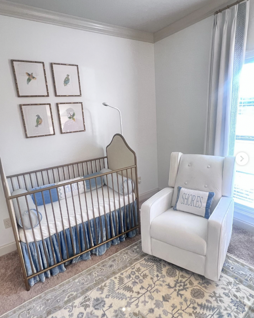 A Toddler Room for a Boy with a Brass Crib