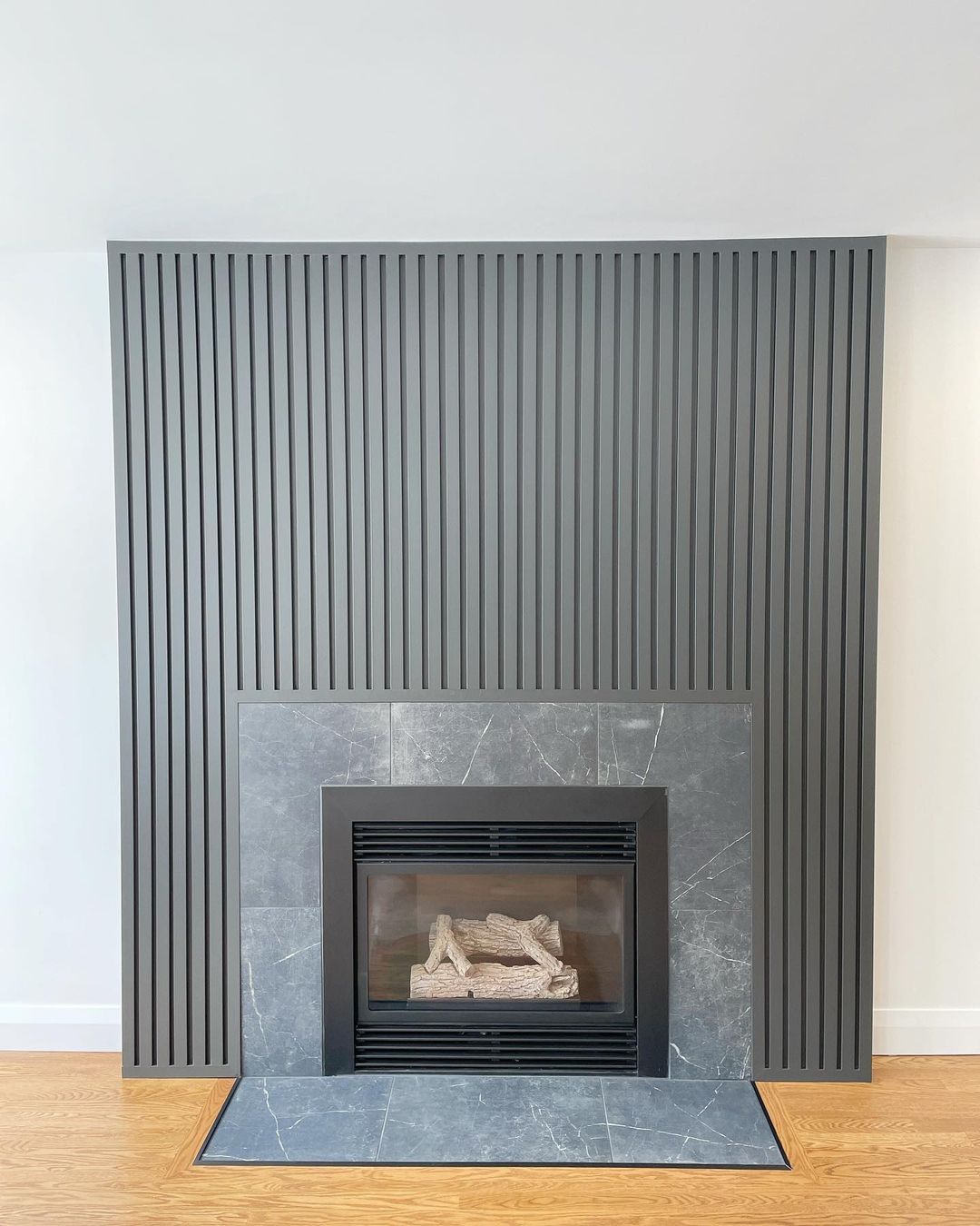 Added Color Fireplace Accent Wall