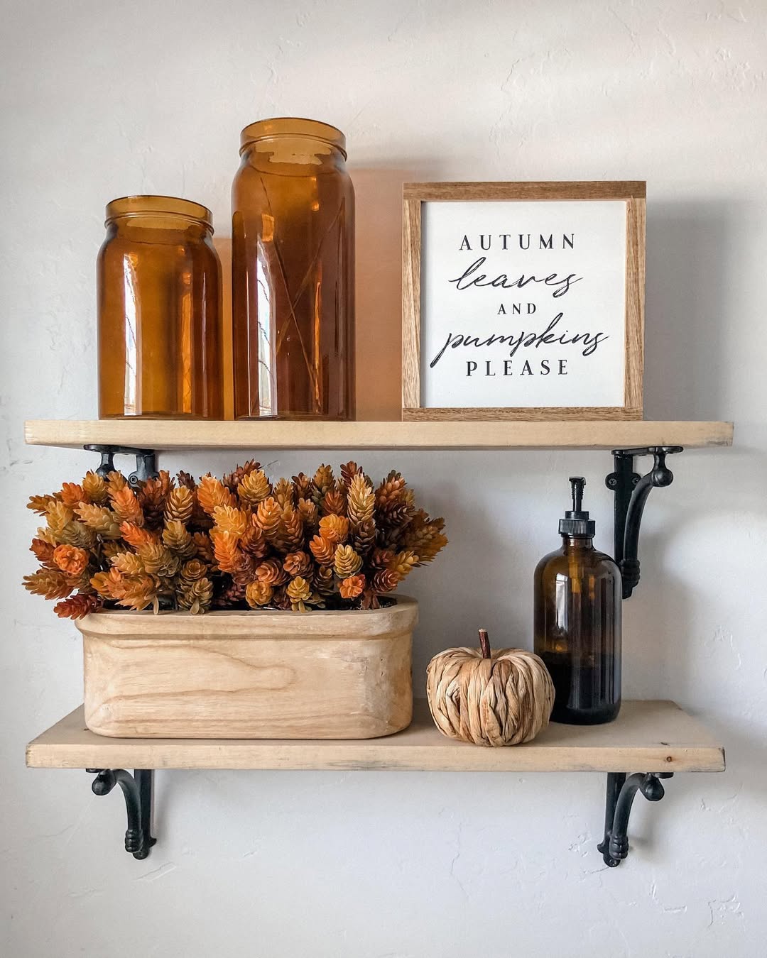 Amber Fall Styling for an Autumn Shelf