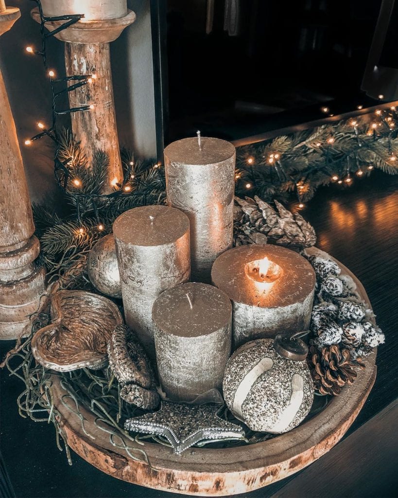 Antique Old Gold Christmas Candle