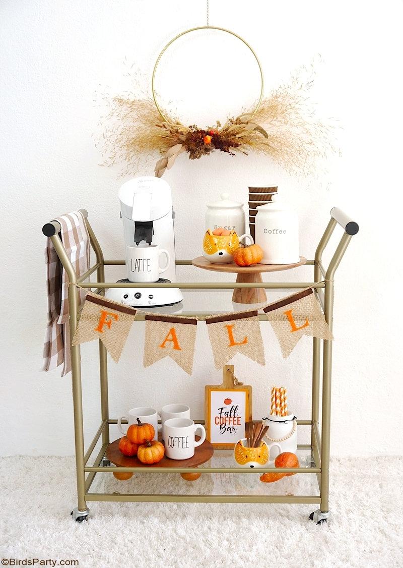 Autumn Coffee Bar Cart with Farmhouse Style