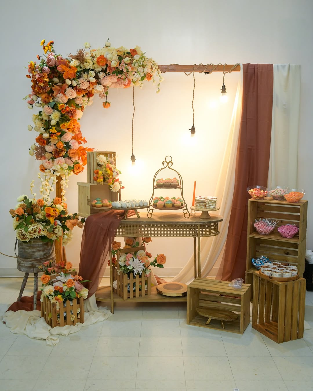 Autumn Florals and Candlelight Baby Shower