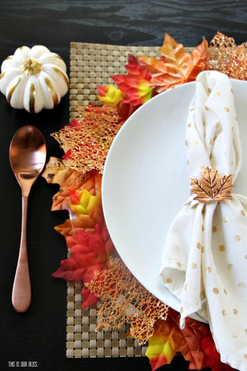 Autumn Maple Leaf Charger Plate from Dollar Tree