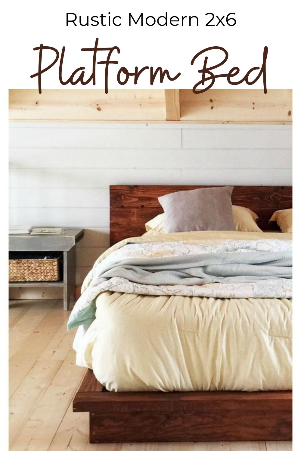 Bed Frame with Rustic Modern Style