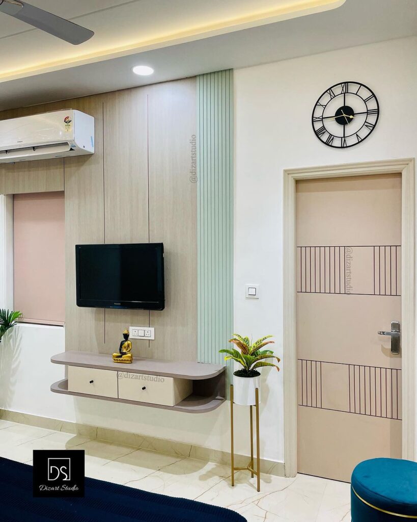 Bedroom TV on Shelves