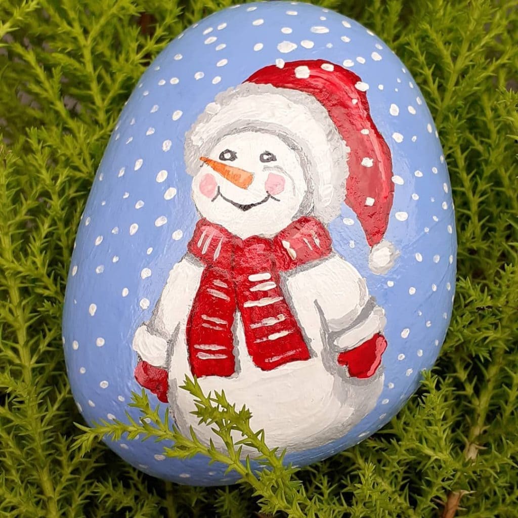 Beginner Christmas Stone with Red Hat