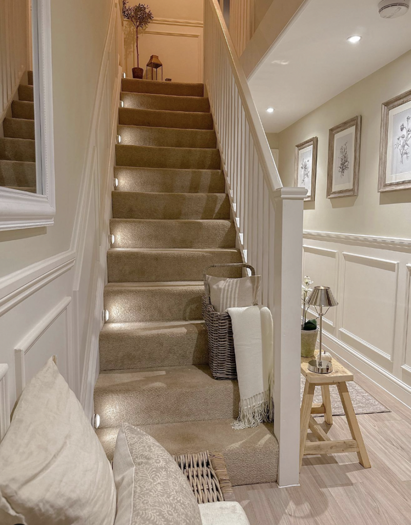 Beige Carpet Stair Runner