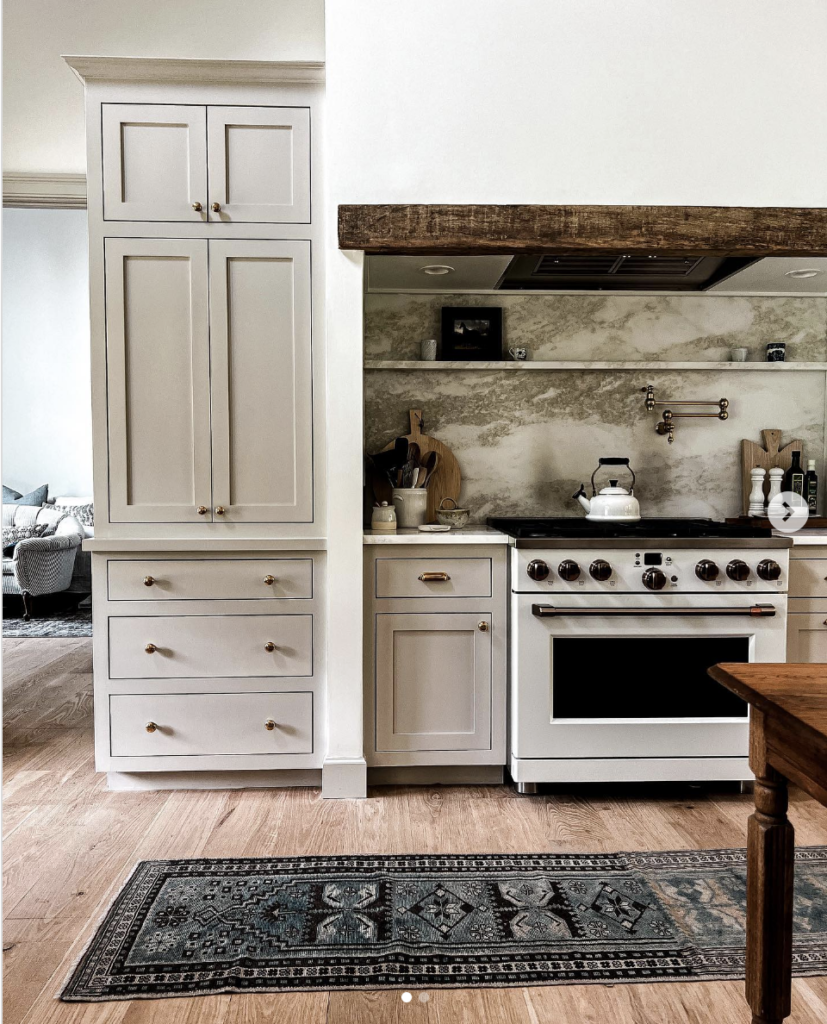 Beige Modern Cabinets and Marble Kitchen Surfaces
