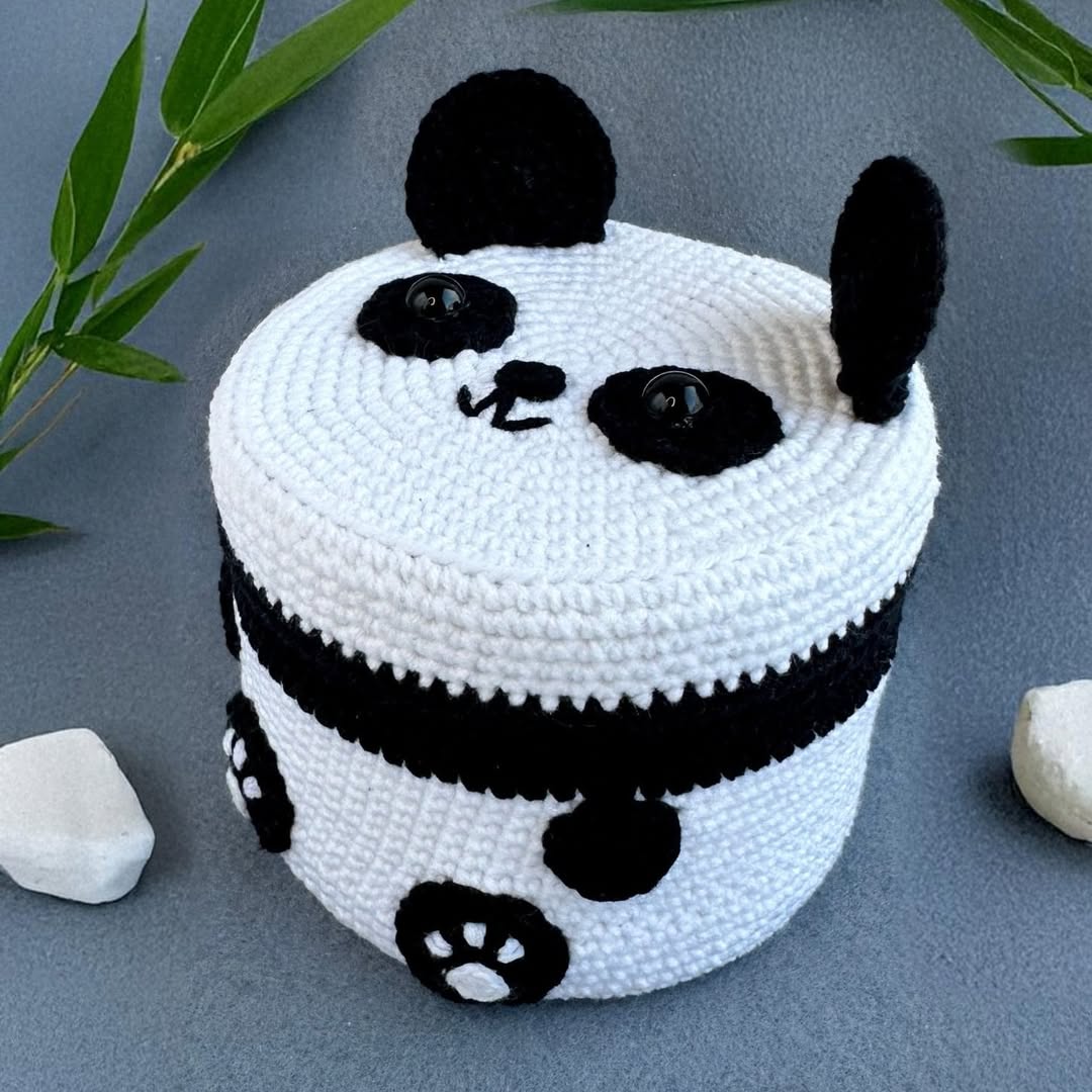 Black and White Panda Storage Box
