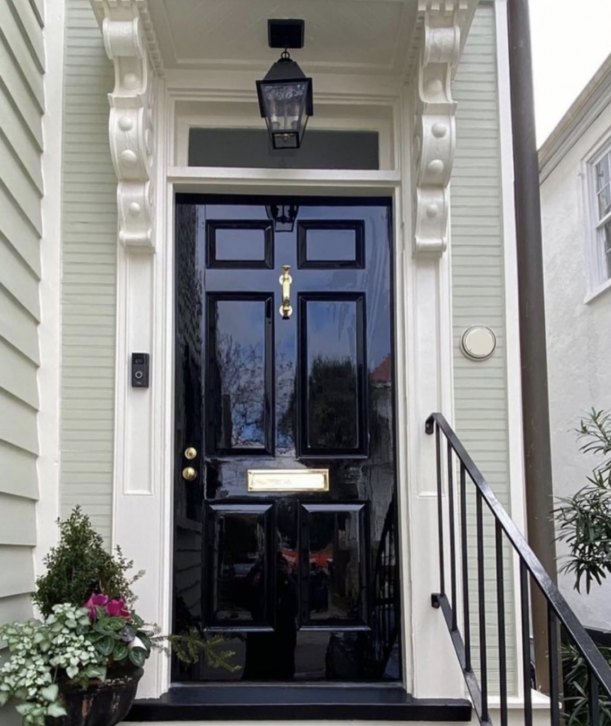 Black Entrance Railing and Pendant