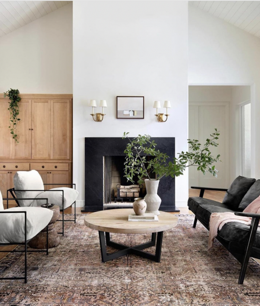 Black Fireplace on a White Wall