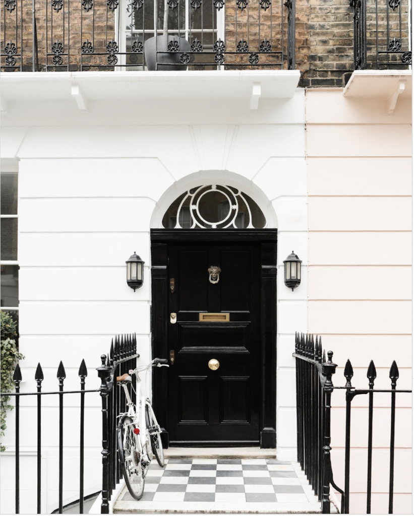 Black Front Door With Sidelights