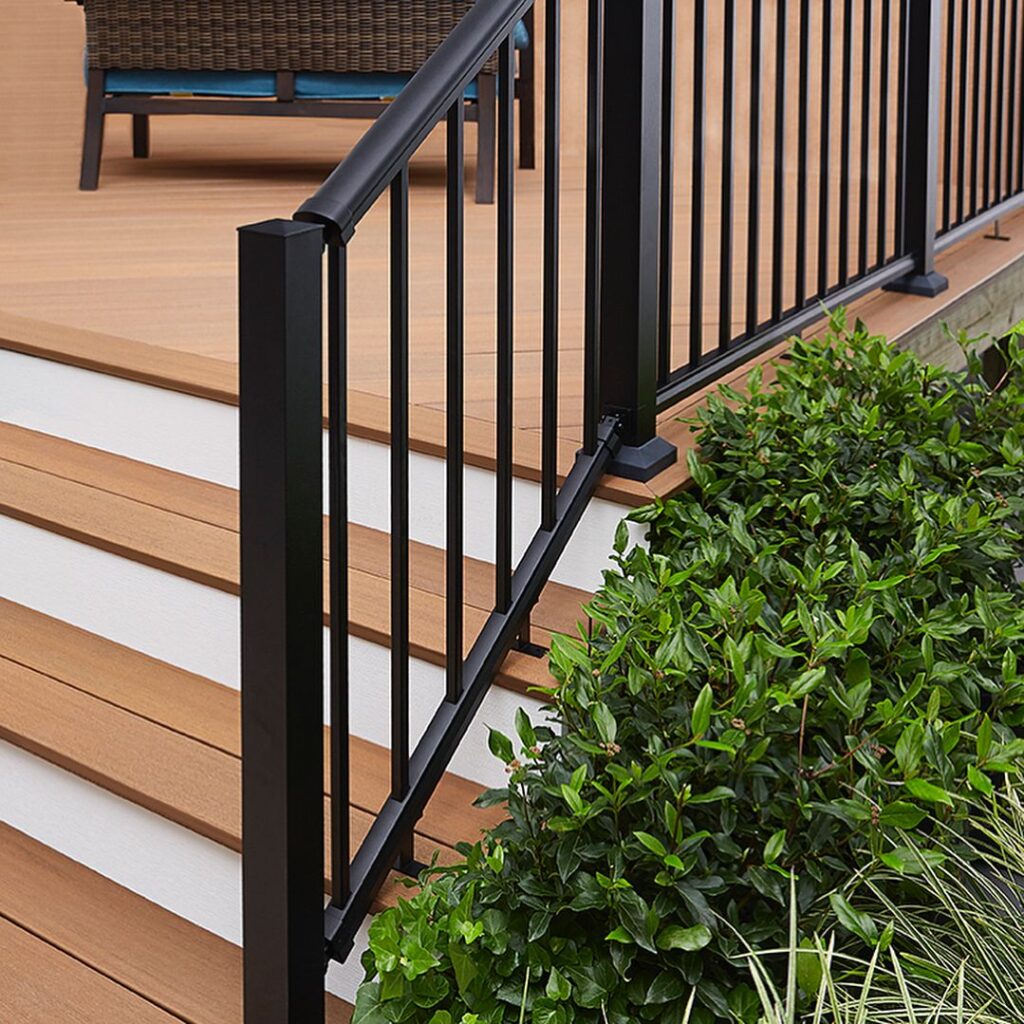 Black Railing and White Porch Columns