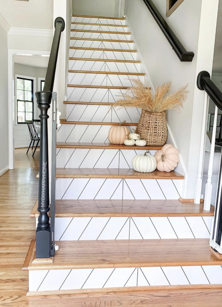 Black Risers with a White Pattern