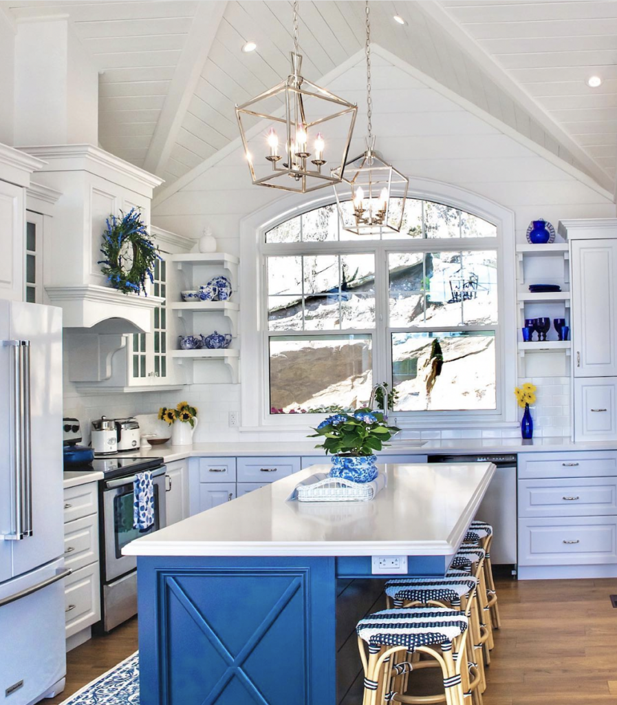 Blue Accent in a White Kitchen