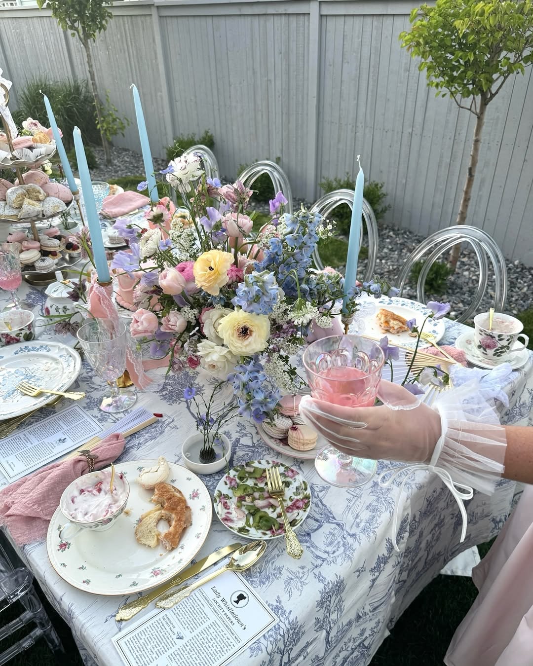 Blue Accent Pastel Tablescape