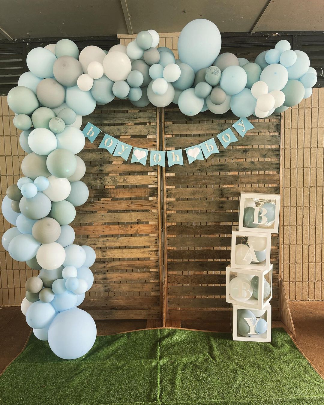 Blue Baby Boy Arrival Backdrop