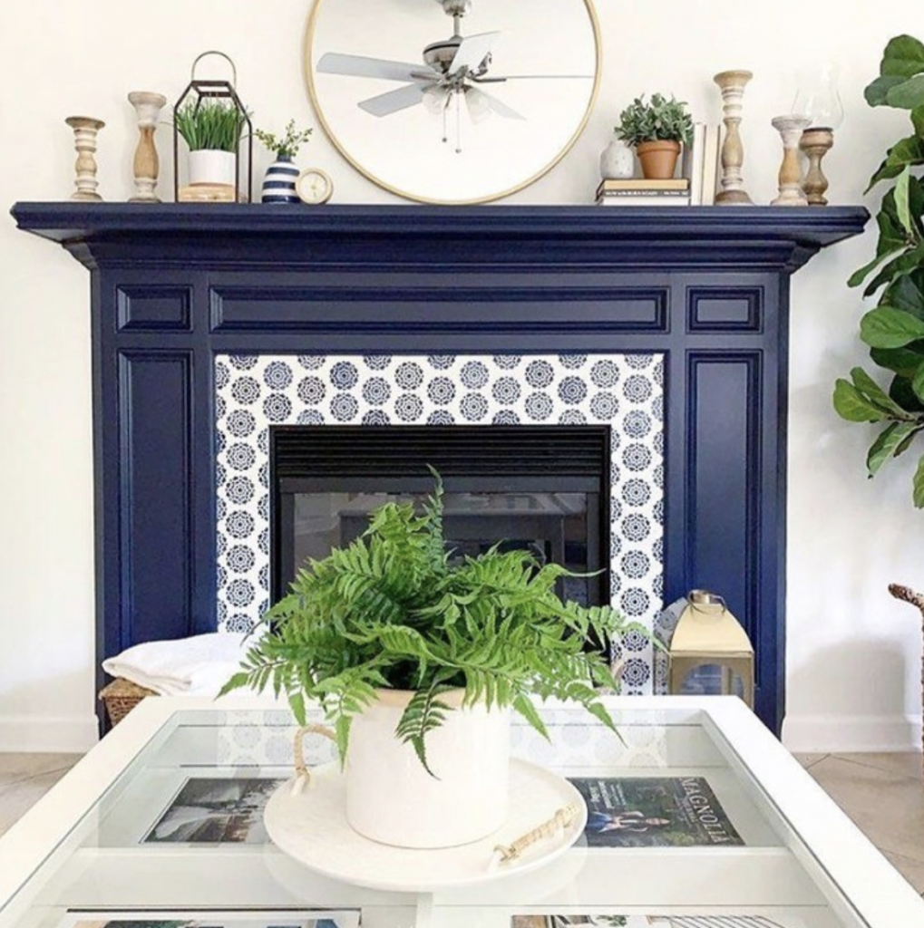 Blue Fireplace