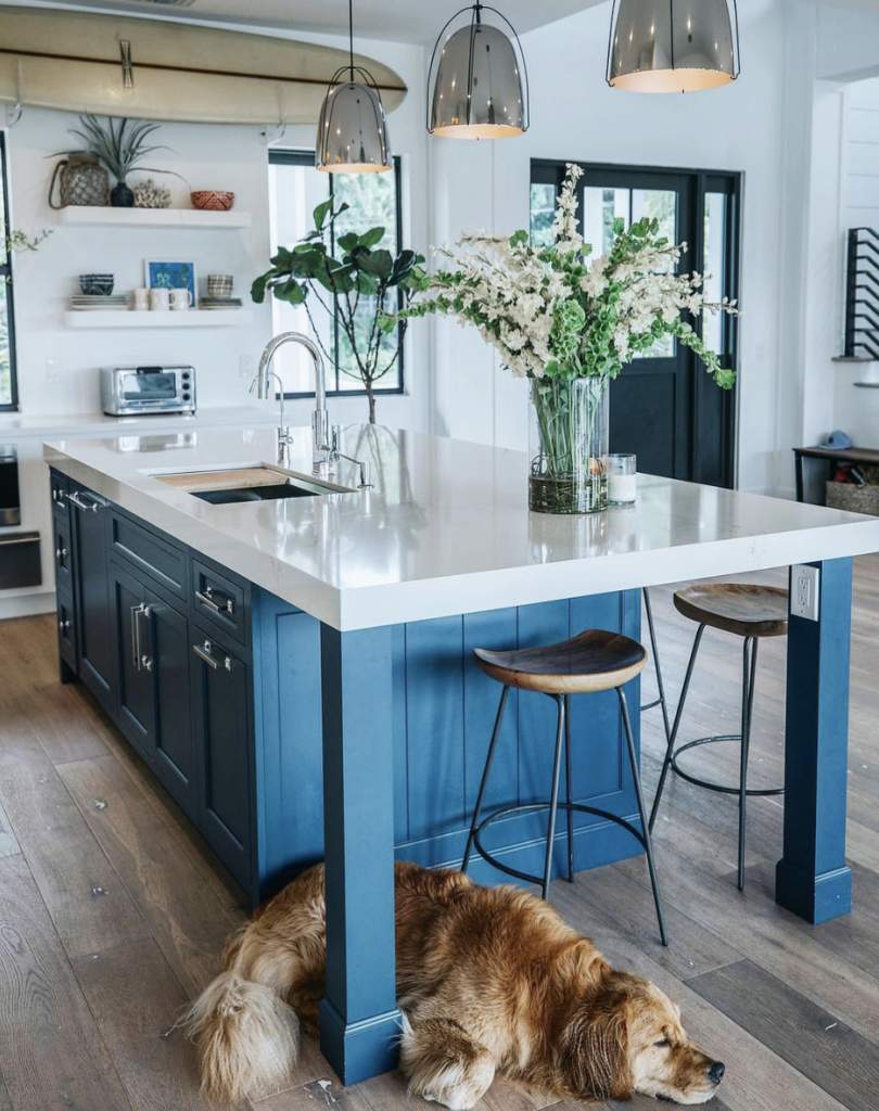 Blue Island with Floating White Shelves