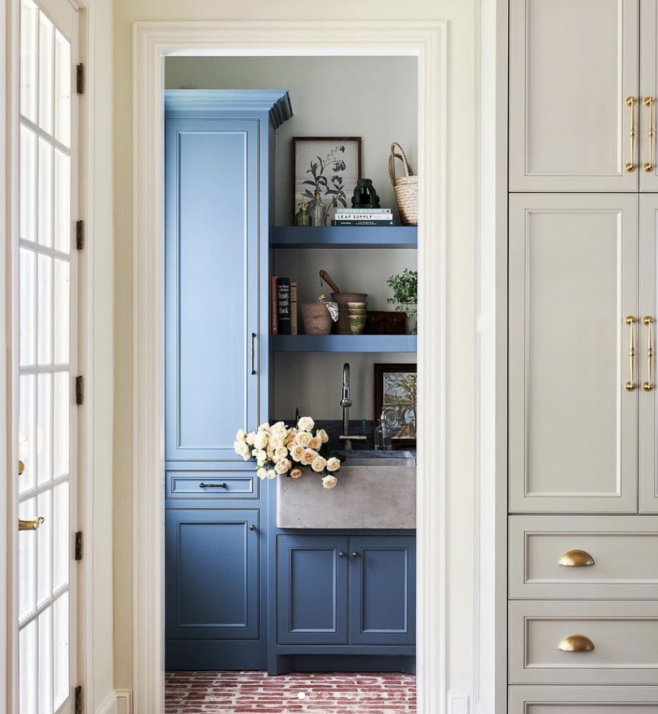 Blue Kitchen Cabinet Crown Molding