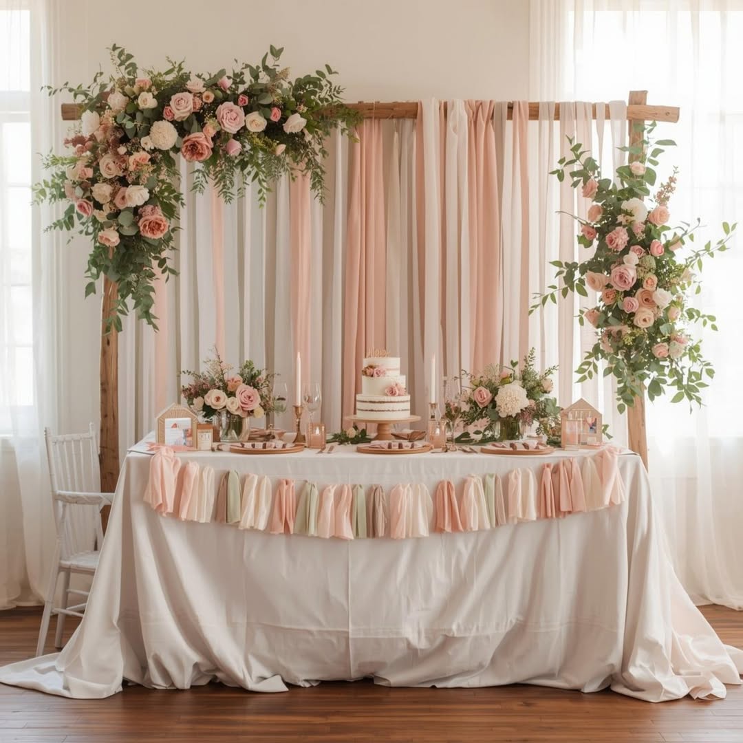 Blush Drapes for a Garden Party