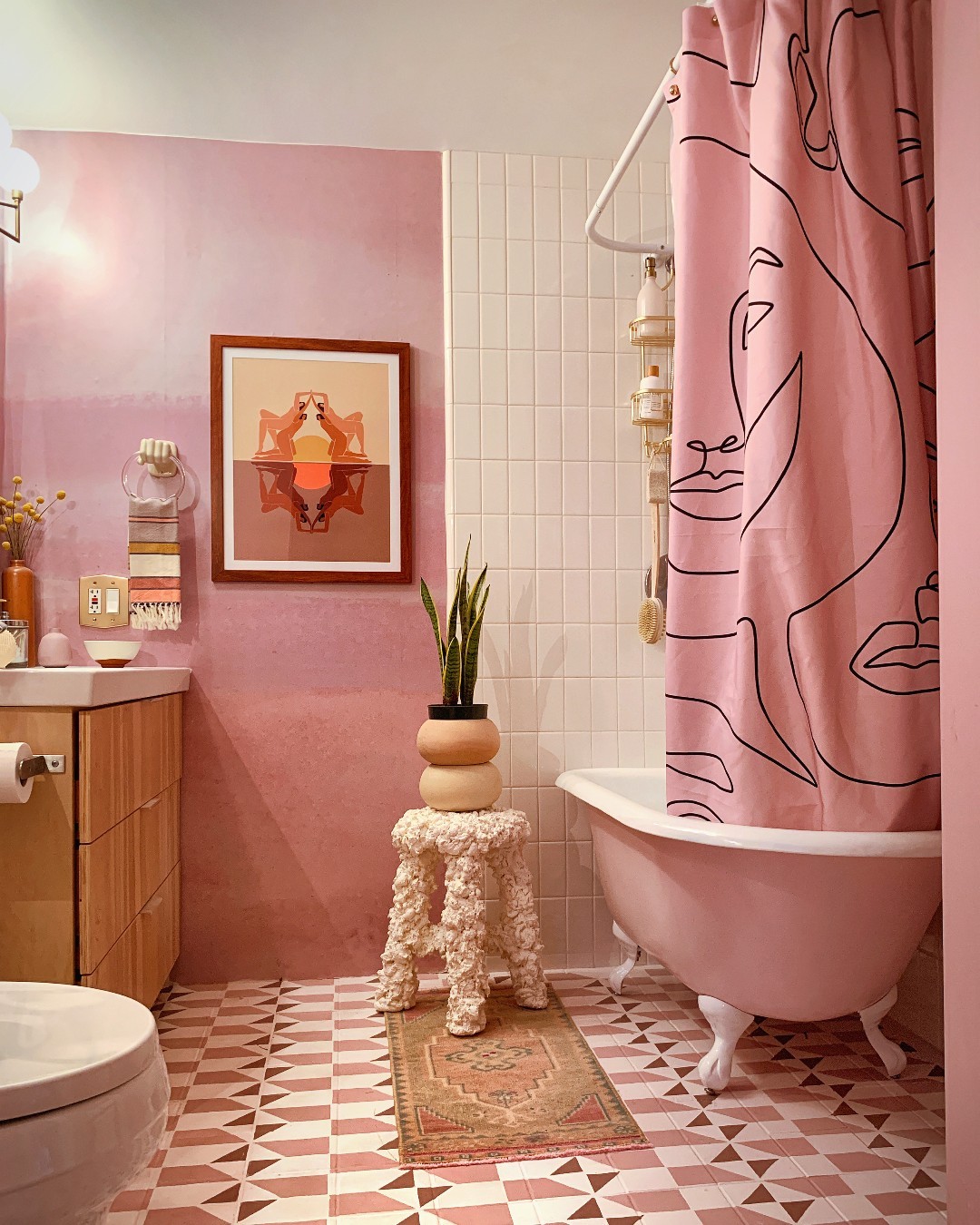 Geometric Chic with Blush Tones