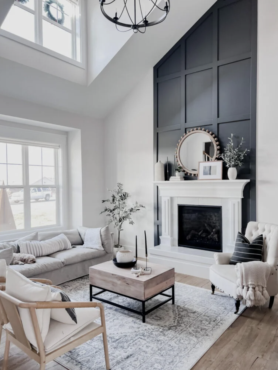 Board and Batten Fireplace Accent Wall