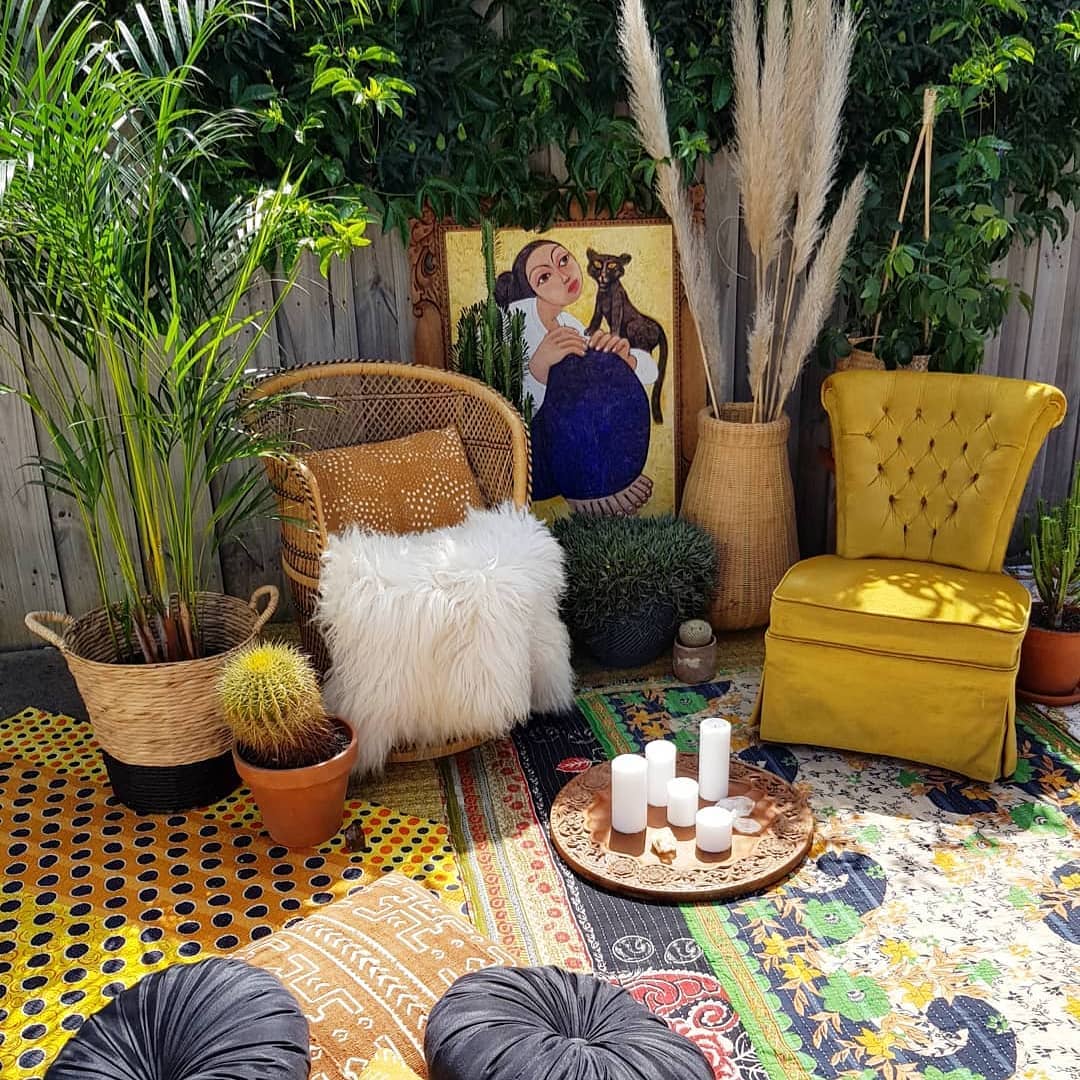 Eclectic Textile Charm - Bohemian Outdoor Patio