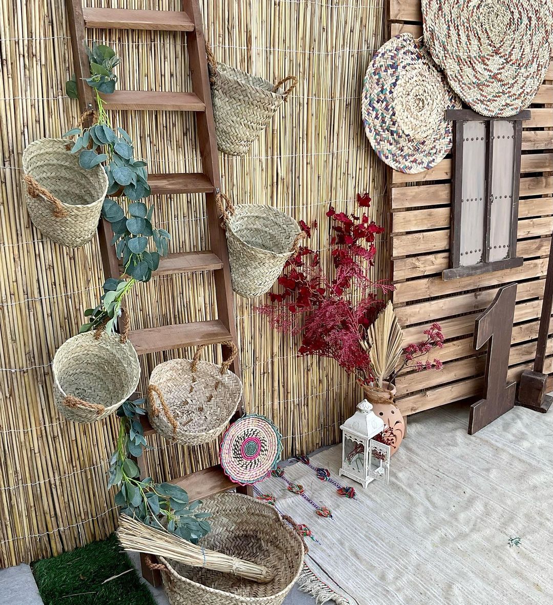 Bohemian Pallet Backdrop Corner