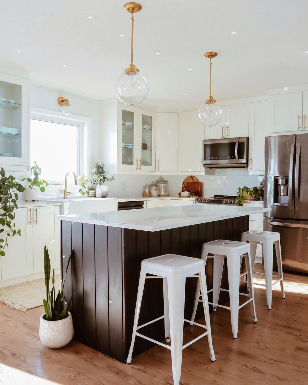Bold Shiplap Island in a Bright Kitchen