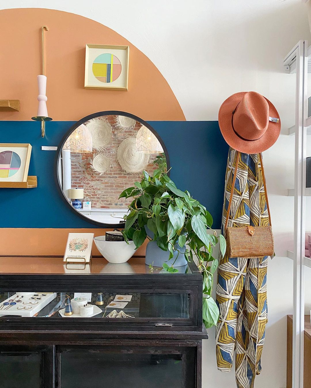 Bold Sunset Archway in a Cool Blue Entryway