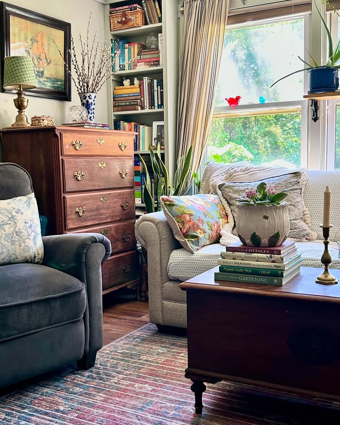 Books and Blooms in Grandmacore Style