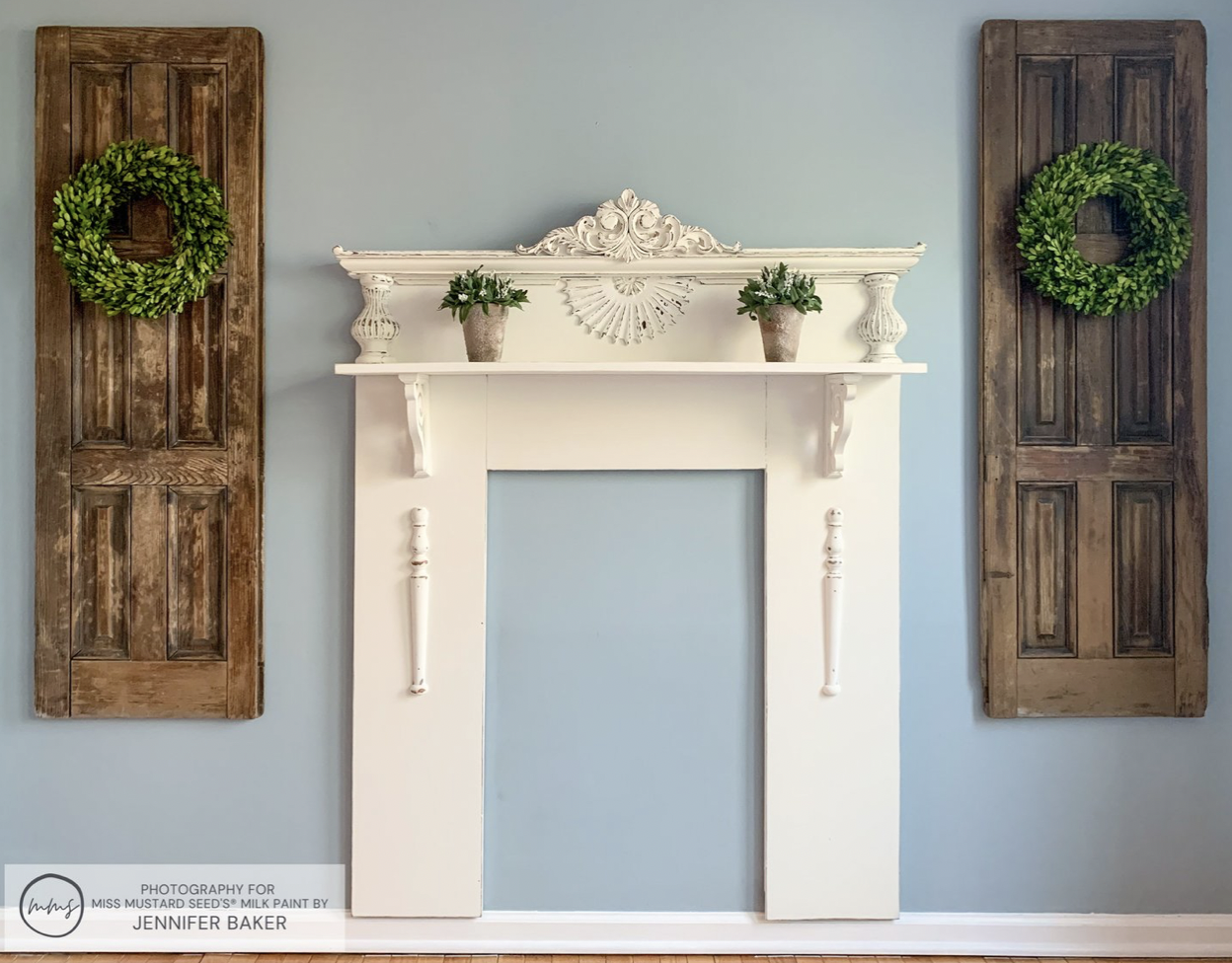 Bookshelf Converted into a Faux Fireplace