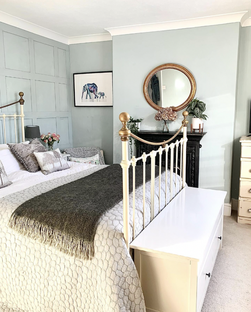 Brass Mirror Above a Console Table
