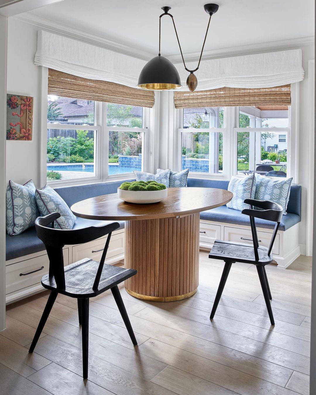 Breakfast alcove in a rustic modern style