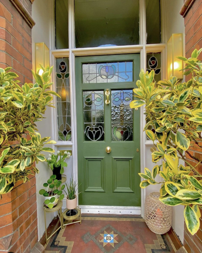 Brick Exterior and Dark Green Door