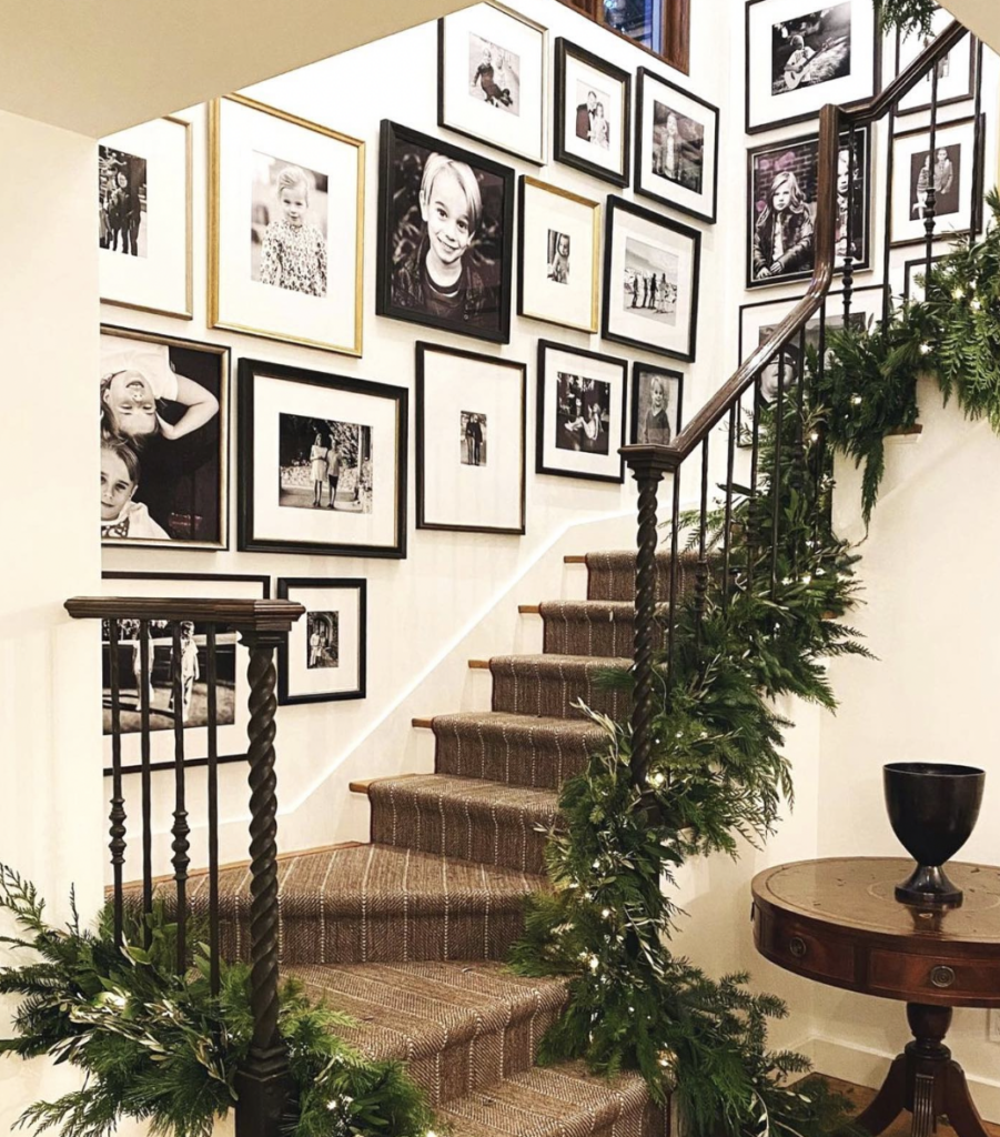 Brown Runner on Stairs with White Risers