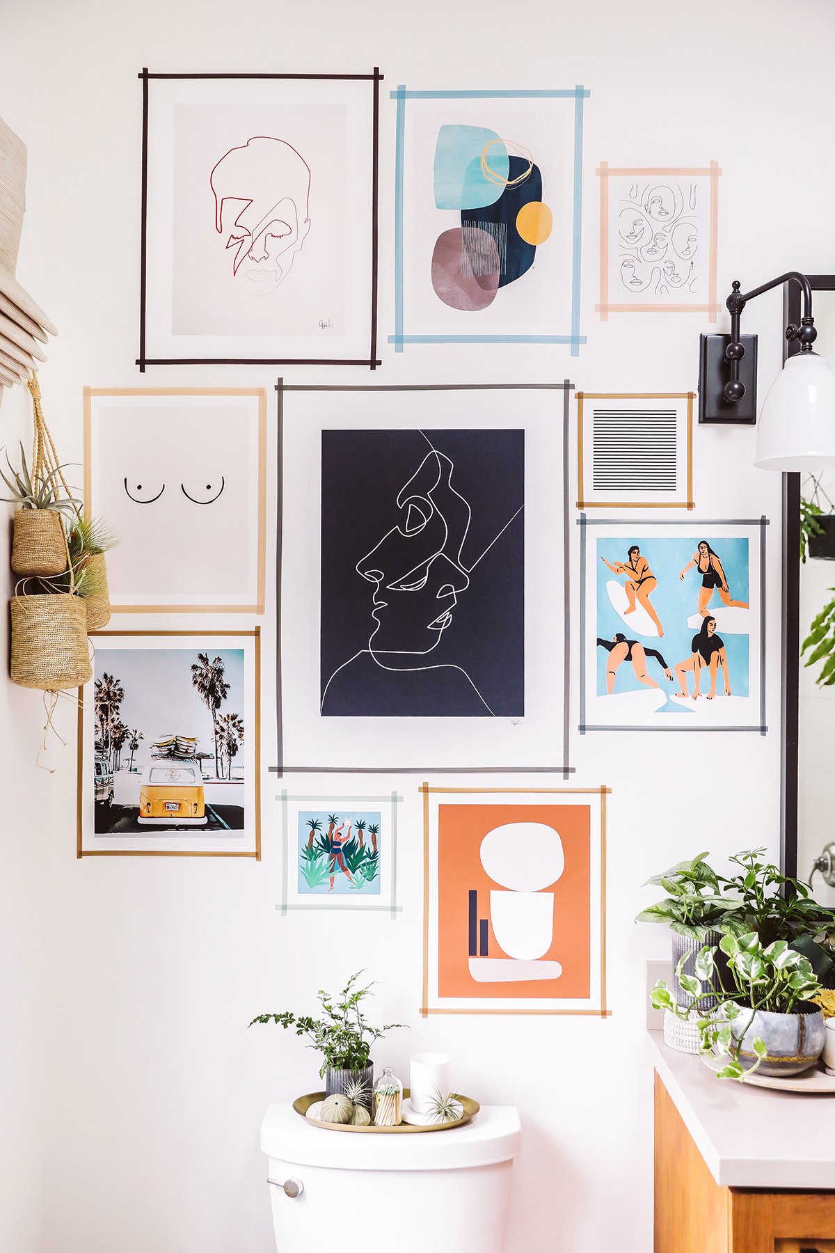 Budget-Friendly Gallery Wall with Washi Tape