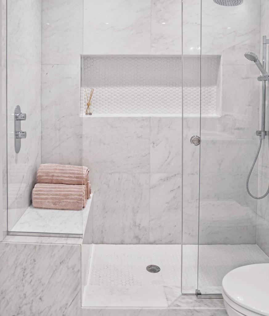 Built In Shower Seat For White Shower