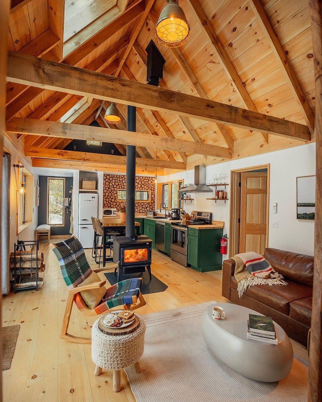 Cozy Open-Plan Cabin with Wood Stove