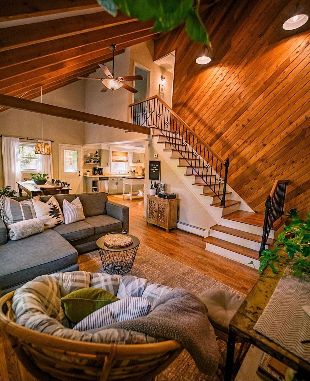 Open Concept Cabin with Loft Design