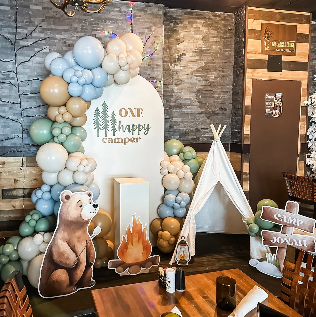 Cabin Style Camping Baby Shower Cutouts