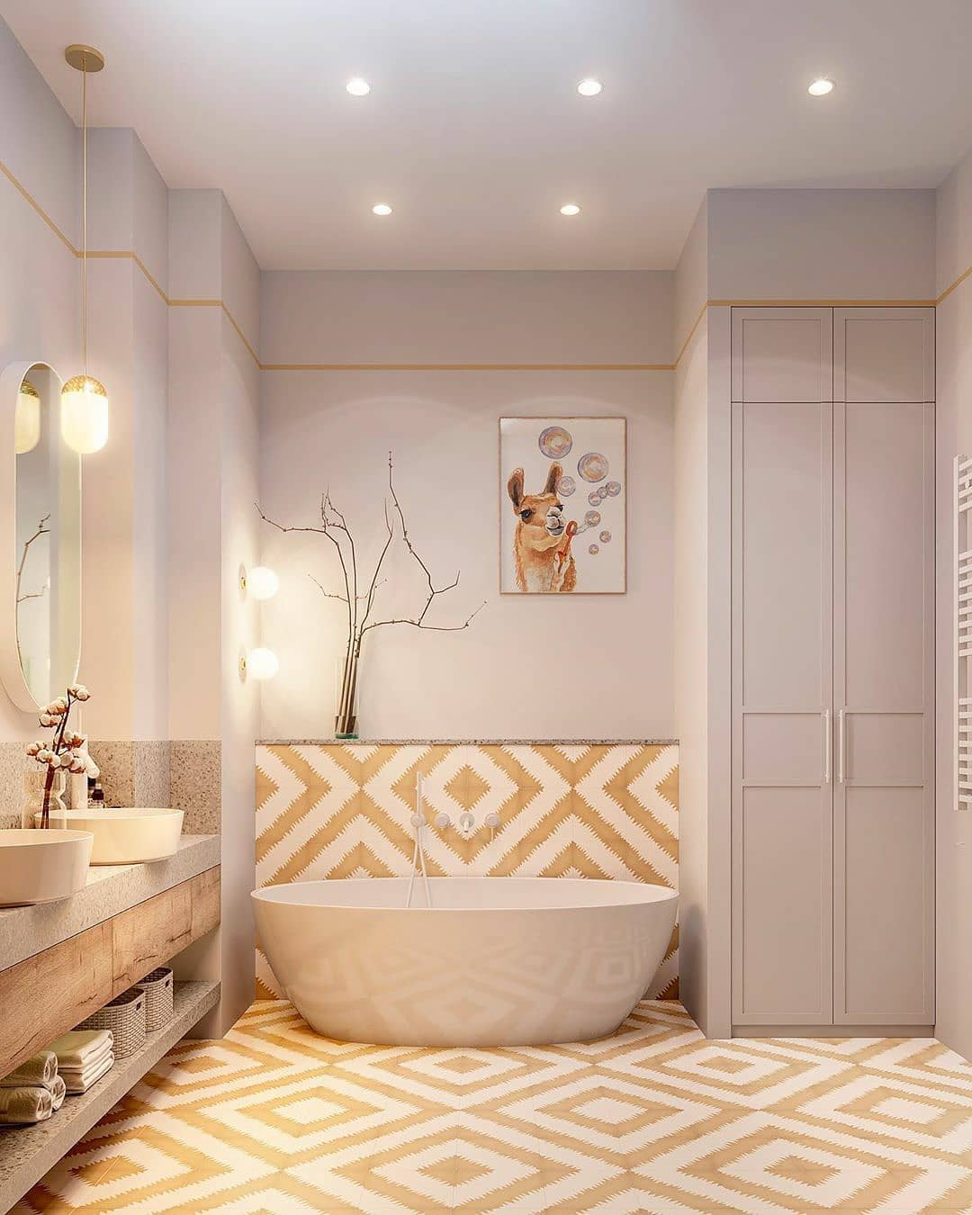 Geometric Calm Meets Playful Charm