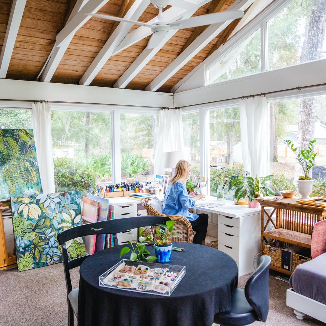 Calm Studio Space with Tree Views
